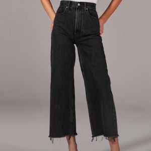 A&F high rise wide leg black jeans 24 Long